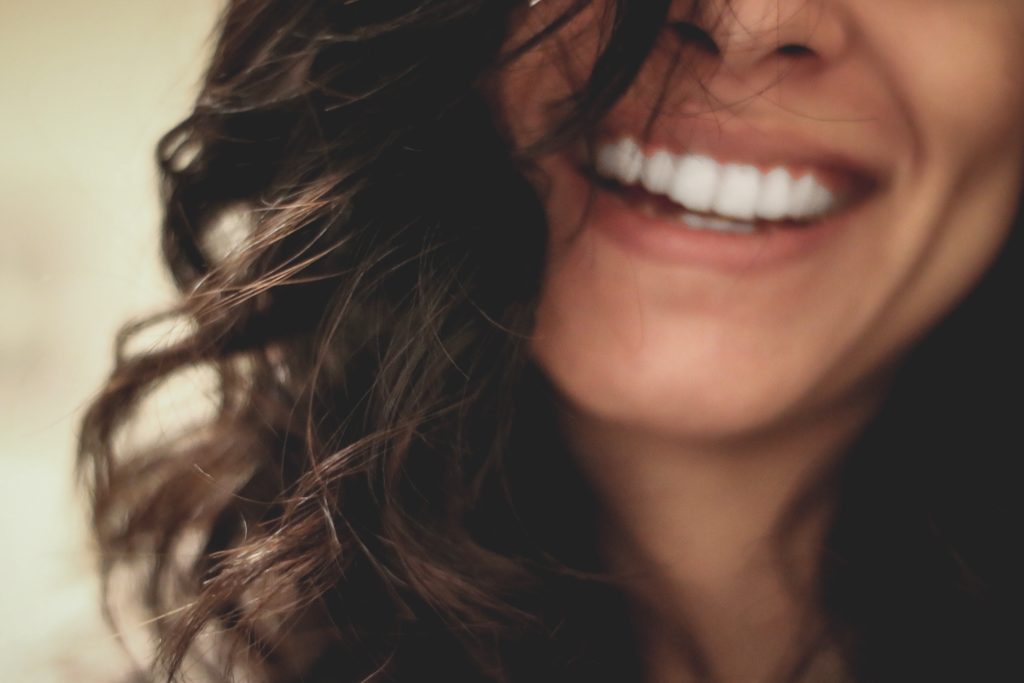 Close up of a white smile